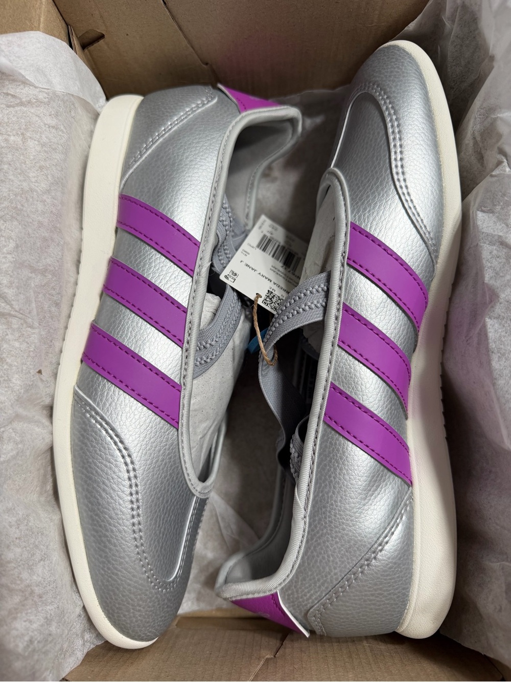 Adidas silver/purple Barreda Mary Jane Size 7Y or 8W